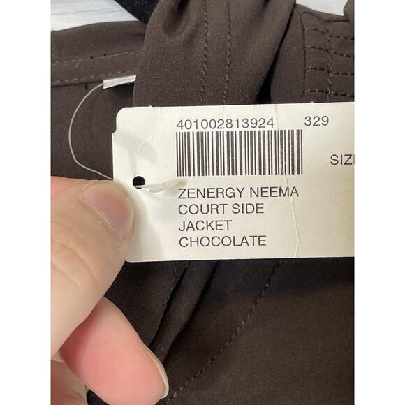 Chico's Zenergy Neema Court Side Jacket Womens Size 3 Chocolate Hooded Full Zip - Picture 7 of 11